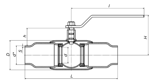Кран шаровый приварной КШ.П.П.ALSO GAS - 2